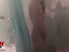 I filmed my babe shower naked and get me off
