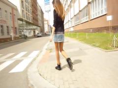 Slender brunette Nika is in a casting video teasing and posing